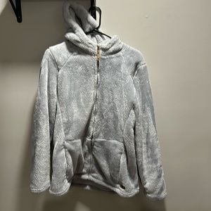 Blue zip up hooded jacket